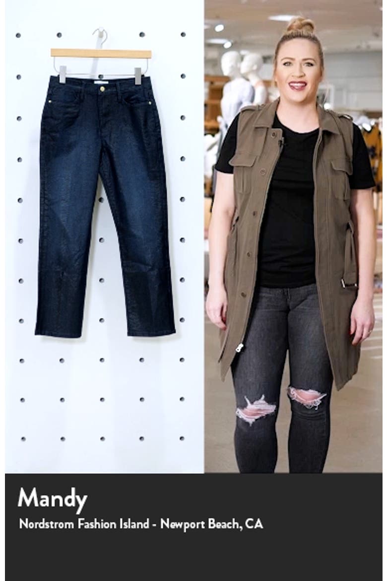 Le High Lizard Coated Straight Leg Jeans video