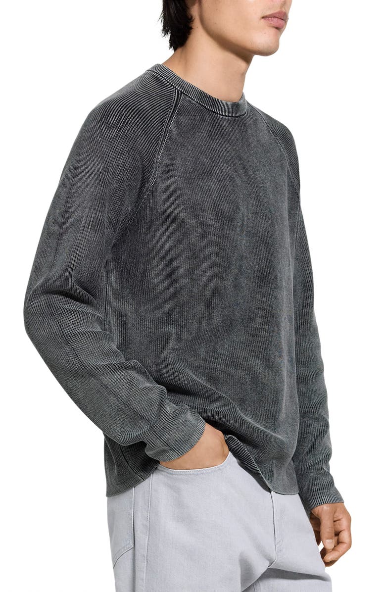 Theory Washed Breach Sweater, Alternate, color, Washed Black