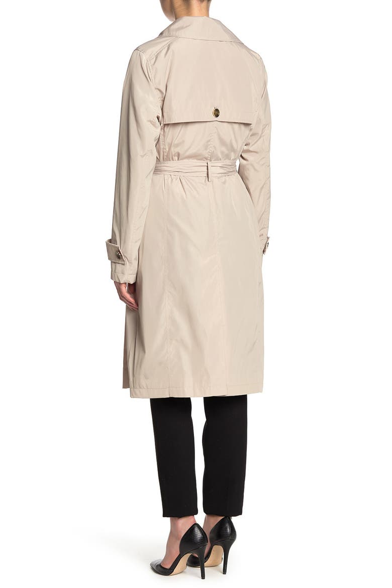 Packable Belted Water Resistant Trench Raincoat, Alternate, color, STONE