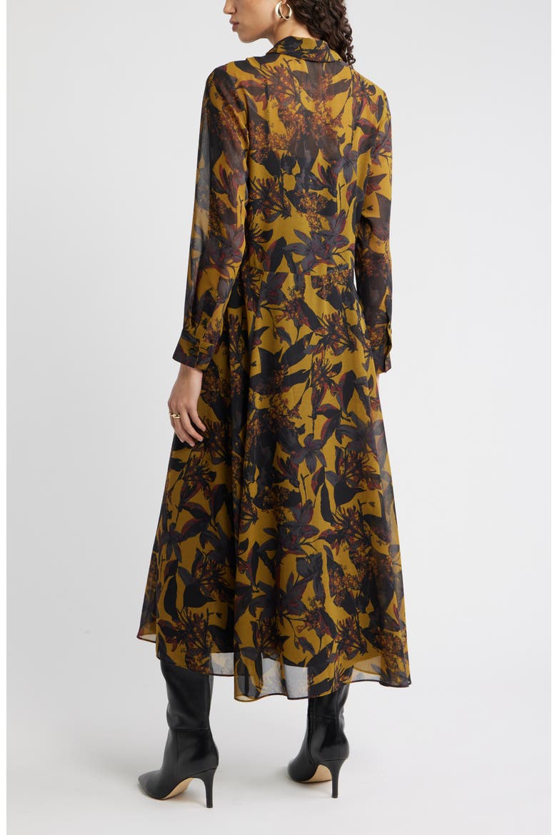 Floral Print Long Sleeve Shirtdress, Alternate, color, BLACK MULTI QUYNH BLOOM