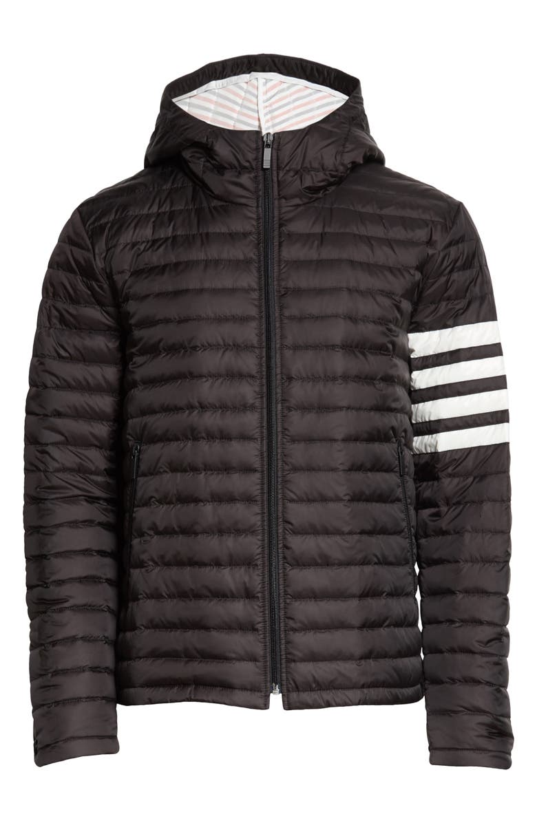 Thom Browne 4-Bar Hooded Down Jacket, Alternate, color,