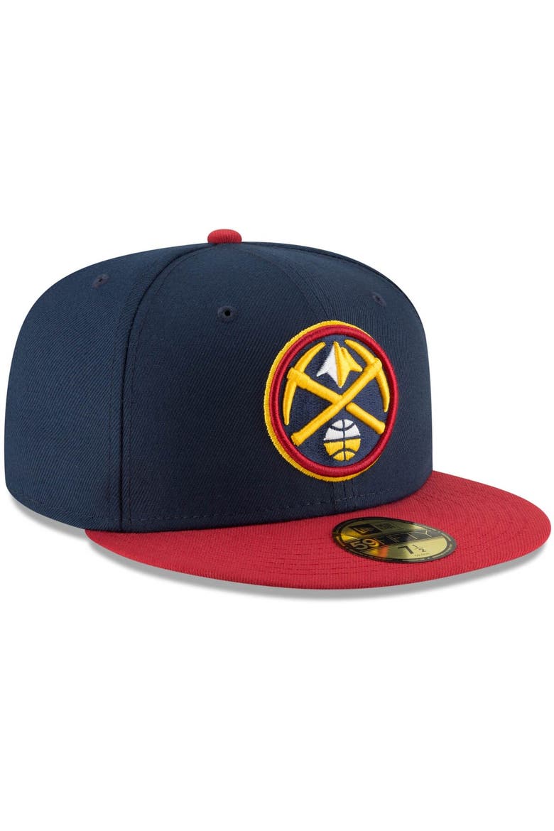Men's New Era Navy/Red Denver Nuggets 2-Tone 59FIFTY Fitted Hat, Alternate, color, NAVY