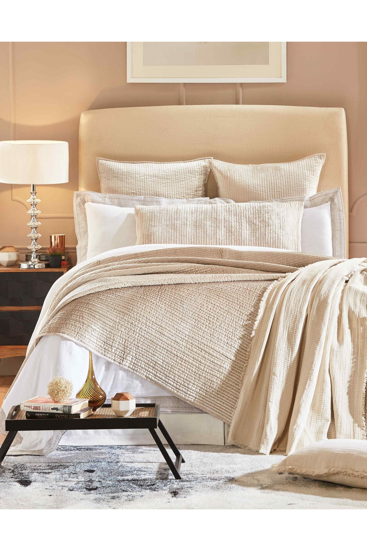 Coverlet Rust Orchids Lux Home Spencer Channel Stitch Velvet Coverlet | Nordstrom
