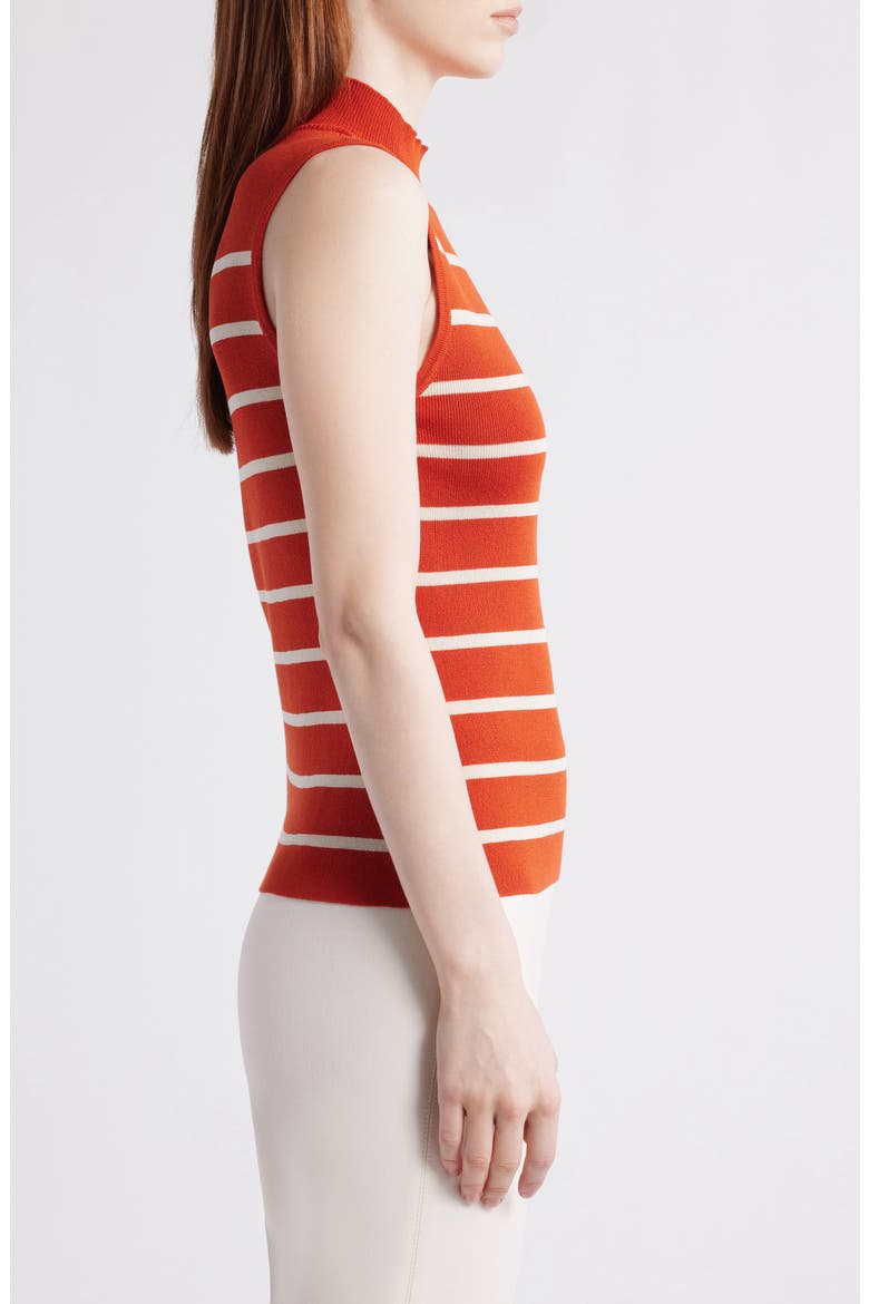 Stripe Sleeveless Mock Neck Sweater, Alternate, color, PERSIMMON VANILLA
