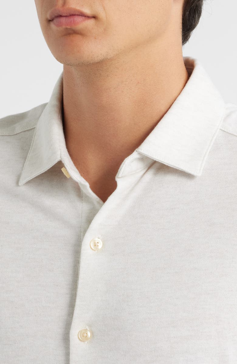 Robert Barakett Hornby Long Sleeve Knit Button-Up Shirt, Alternate, color, Cream