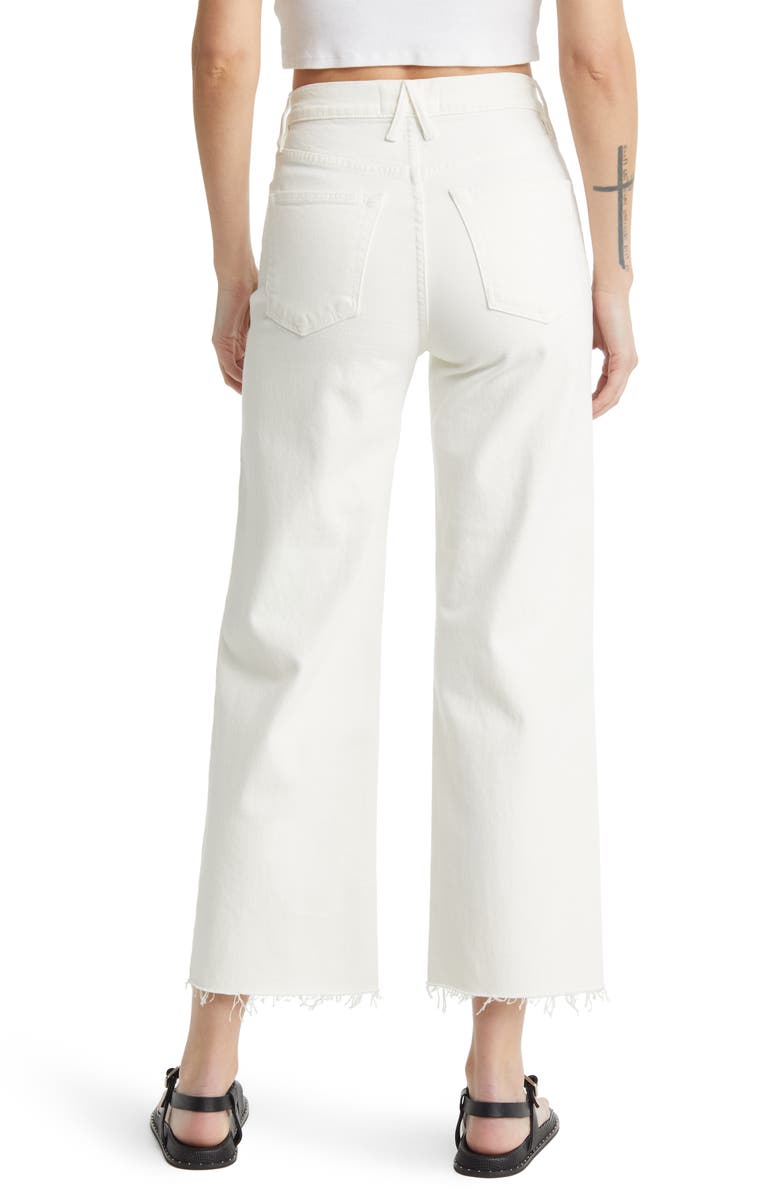 SLVRLAKE Grace High Waist Raw Hem Ankle Wide Leg Jeans, Alternate, color, White