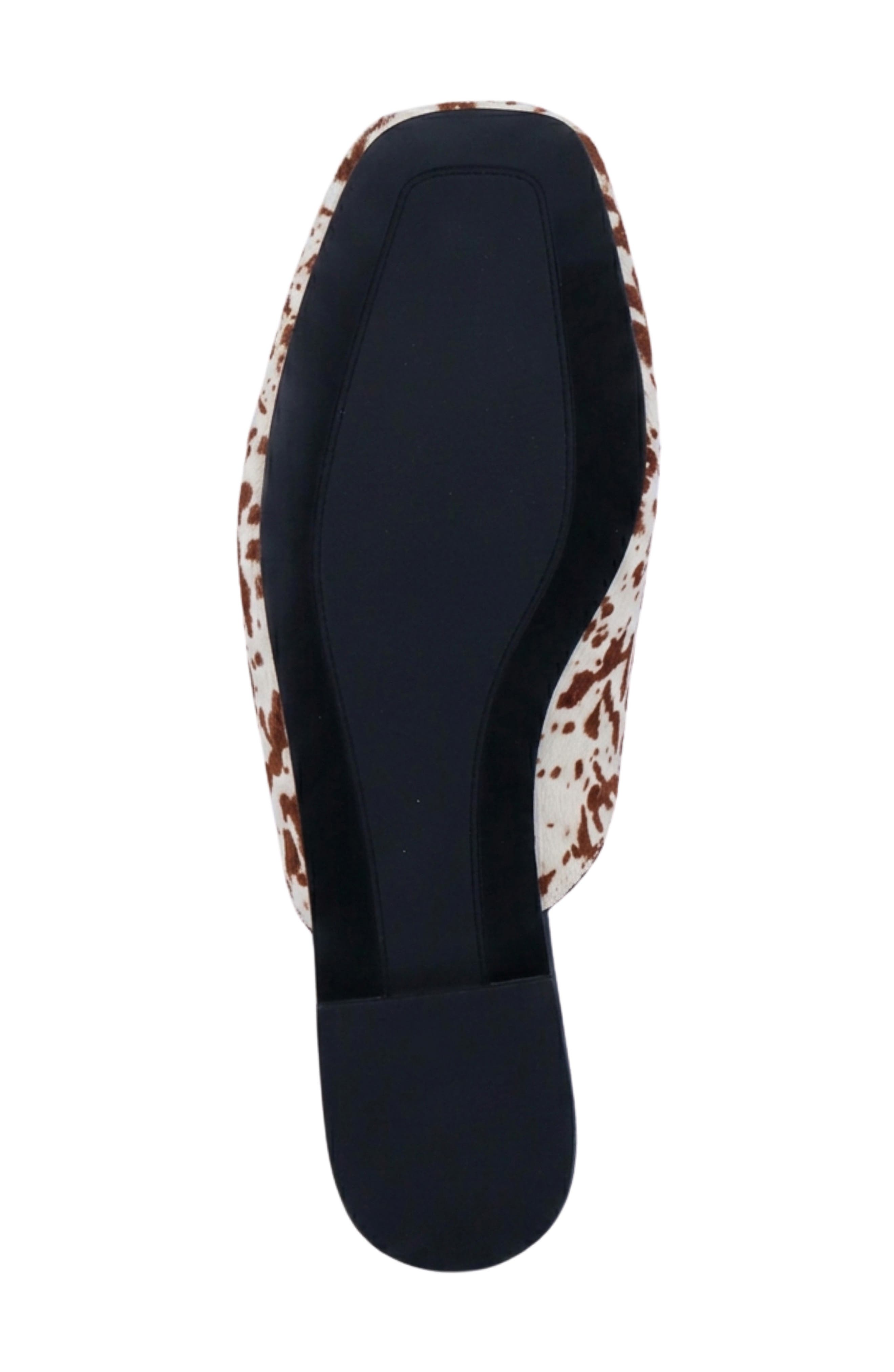 Atlas Faux Fur Flat Mule, Alternate, color, COW HAIR