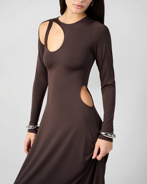Weworewhat Cut Out Long Sleeve Maxi Dress In Animal Print