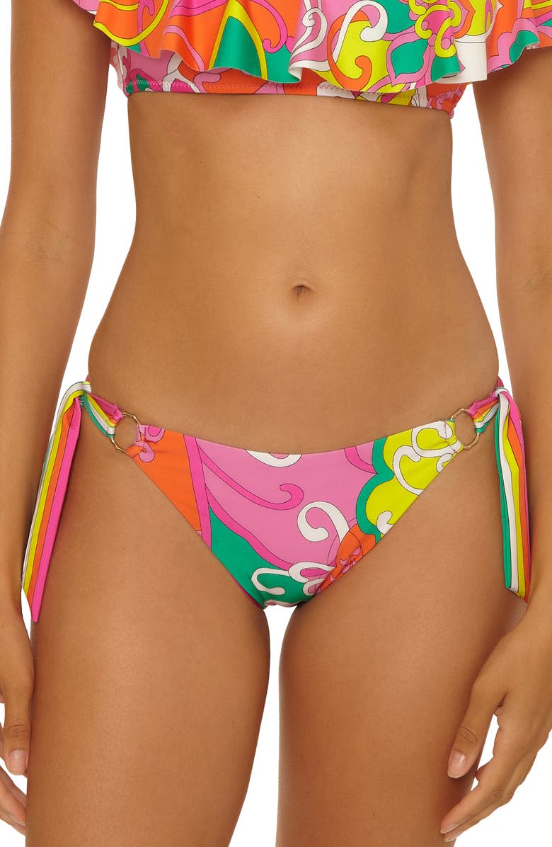 Trina Turk Elara Side Tie Bikini Bottoms, Main, color, Multi