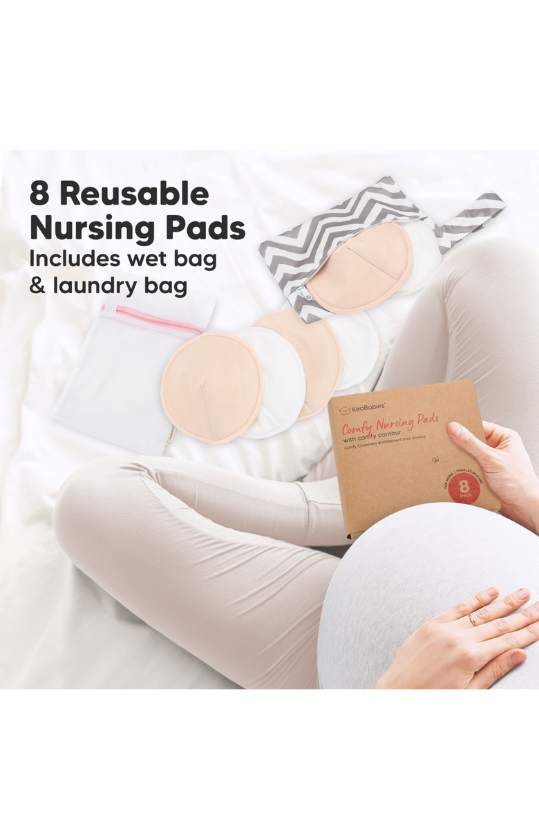 KeaBabies 8-Pack Comfy Nursing Pads, Alternate, color, Bare Beige