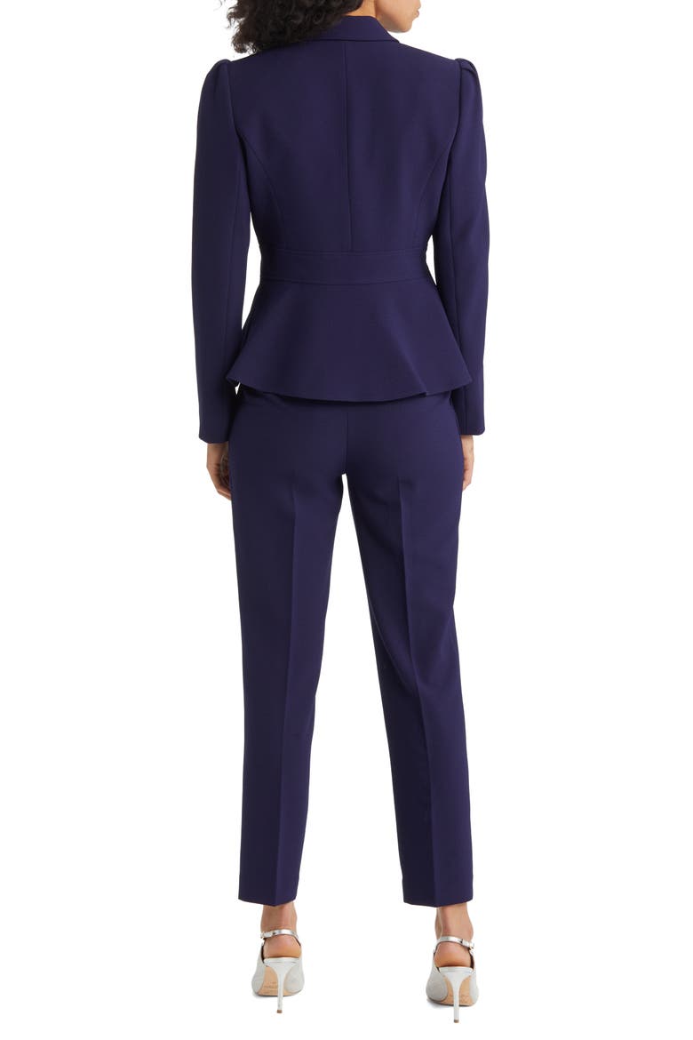 Peplum Blazer & Tapered Pants Set, Alternate, color, MIDNIGHT NAVY