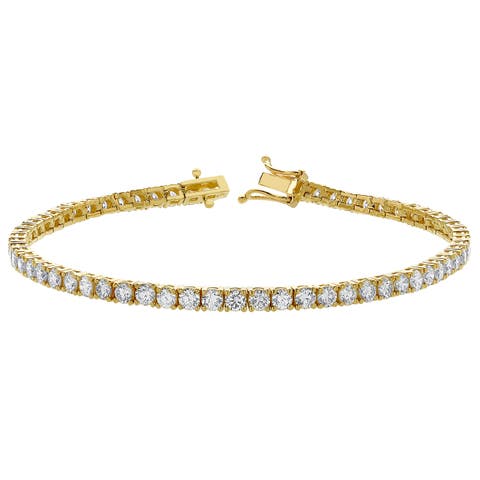 LMJ LoveGrown 10K Yellow Gold Lab Grown Diamond Tennis Bracelets - 3.99 Cts
