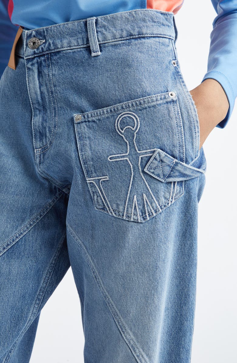 JW Anderson Twisted Workwear Jeans, Alternate, color, Light Blue
