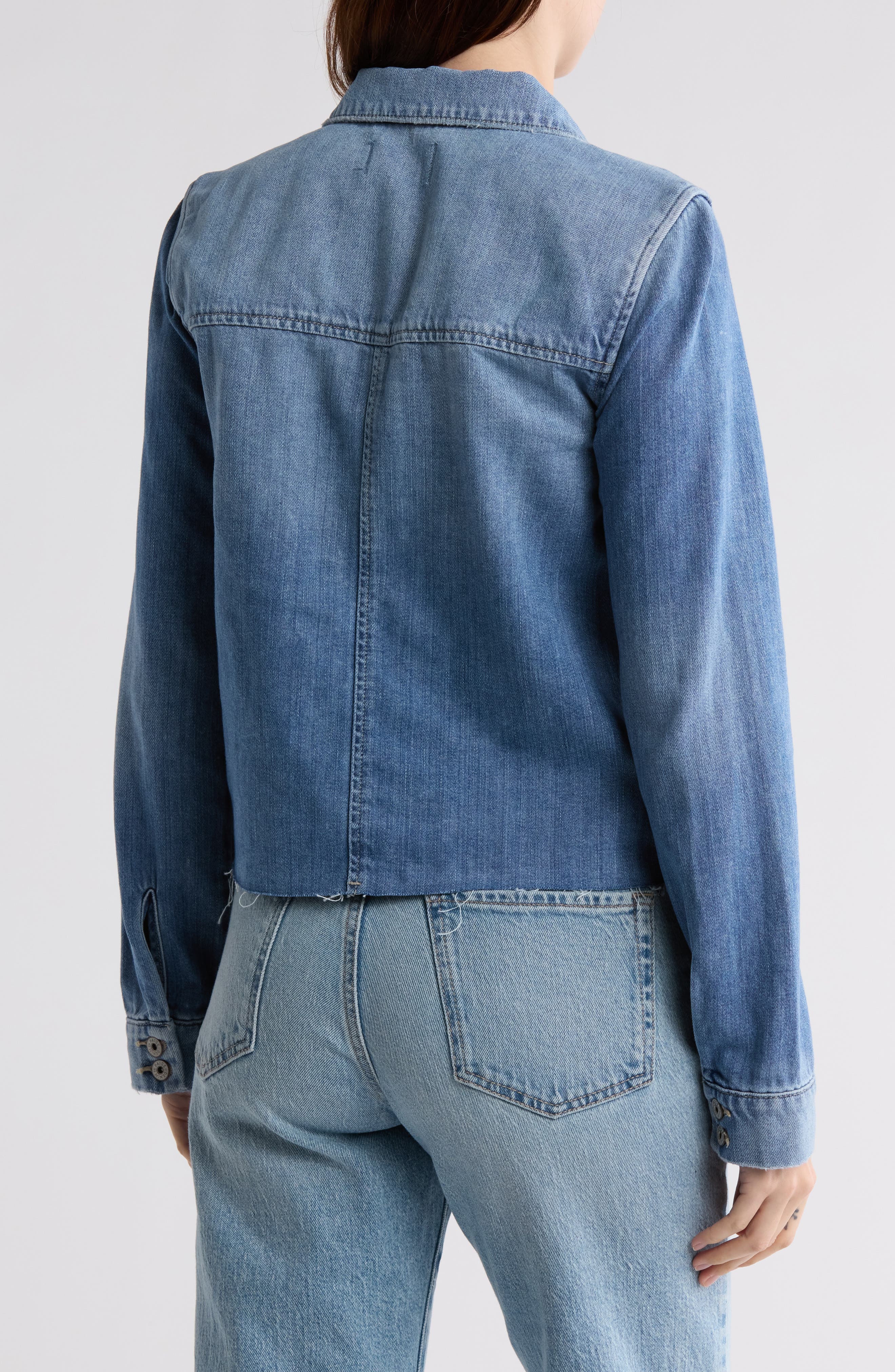 Aveline Raw Hem Denim Jacket - image 2