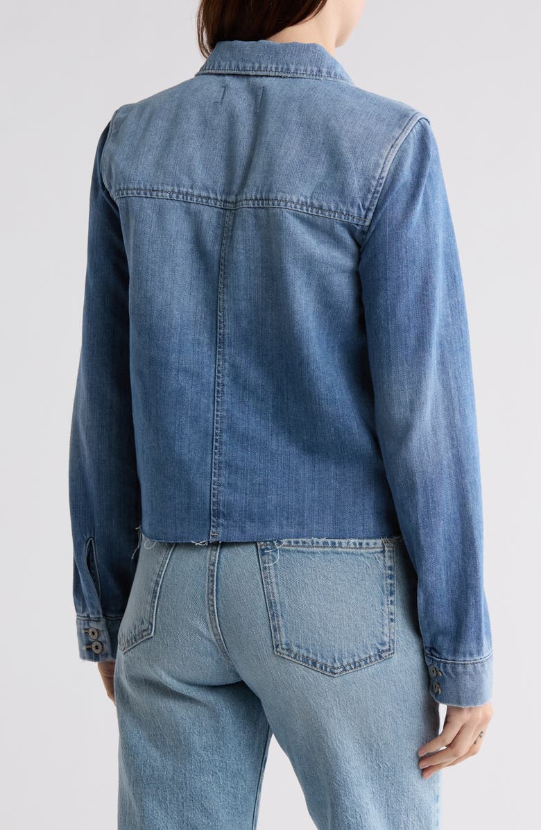 PAIGE Aveline Raw Hem Denim Jacket, Alternate, color, Leanna