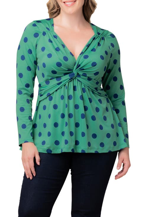 Abigail Long Sleeve Twist Front Top (Plus Size)