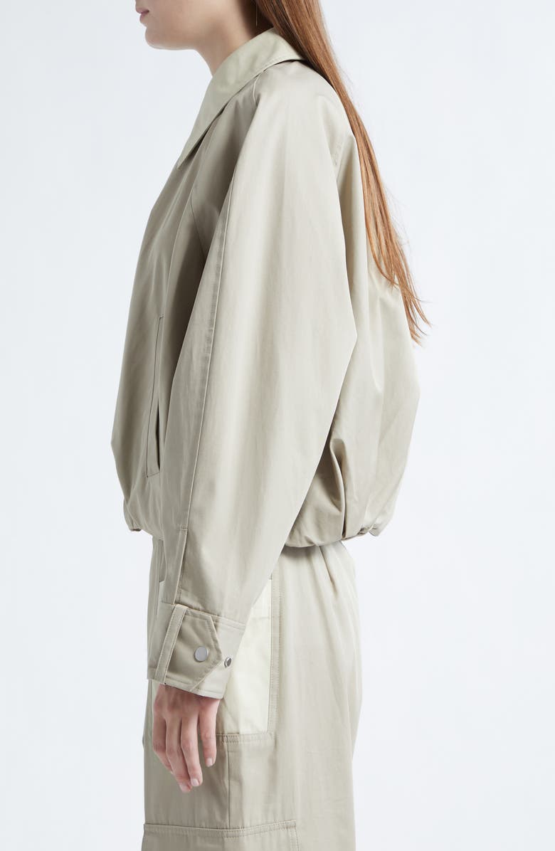 3.1 Phillip Lim Snap Front Cotton Blouson Bomber Jacket, Alternate, color, Khaki-Birch
