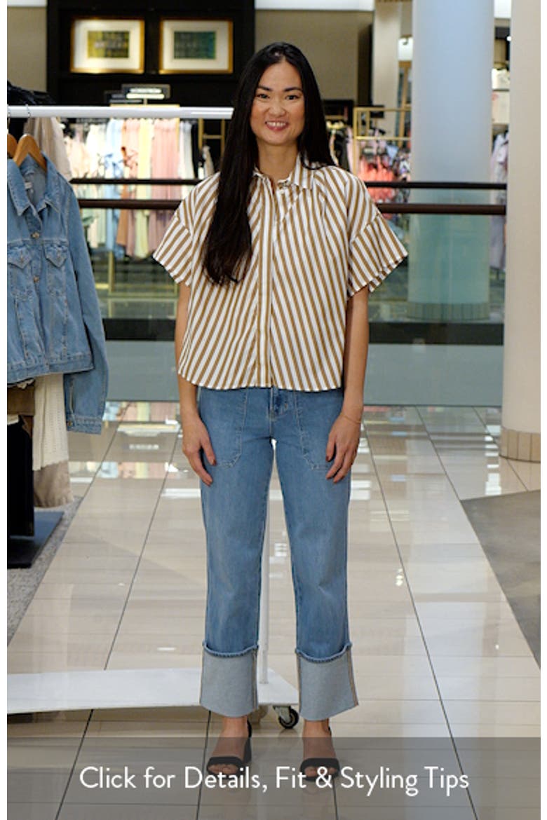 Maura Stripe High-Low Cotton Poplin Button-Up Shirt video