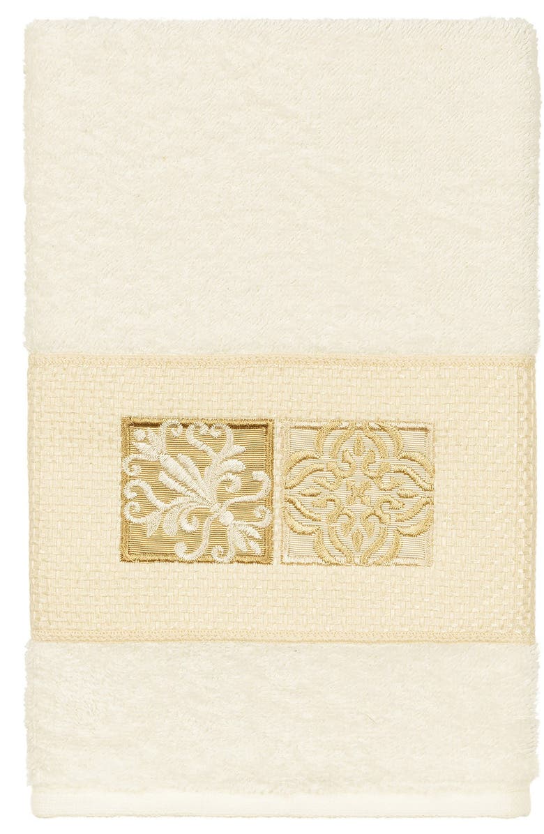 Linum Home Textiles Vivian 3-Piece Embellished Towel - Cream, Alternate, color, Cream