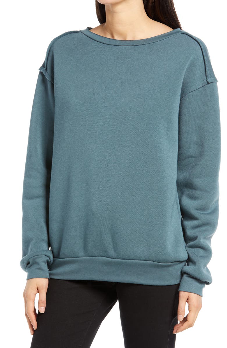 Treasure & Bond Raw Edge Sweatshirt, Main, color,