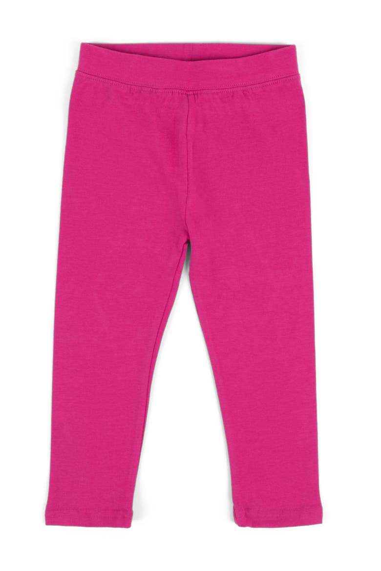 Girls Cotton Leggings, Solid Colors, Alternate, color, MAGENTA