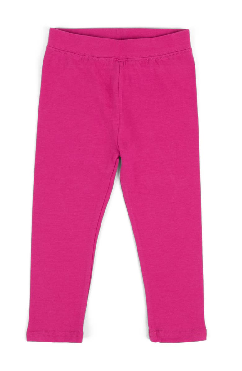 Leveret Girls Cotton Leggings, Solid Colors, Alternate, color, Hot Pink