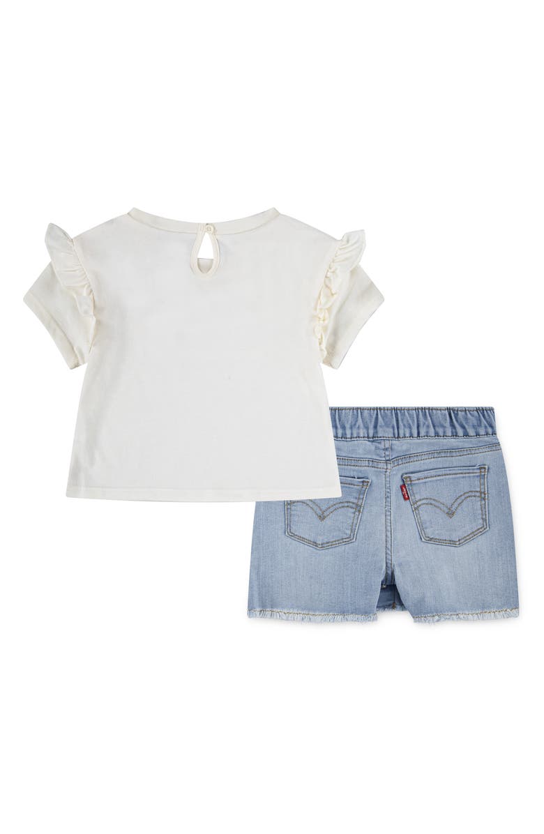 Levi's Logo Appliqué T-Shirt & Skort Set, Alternate, color, Gardenia