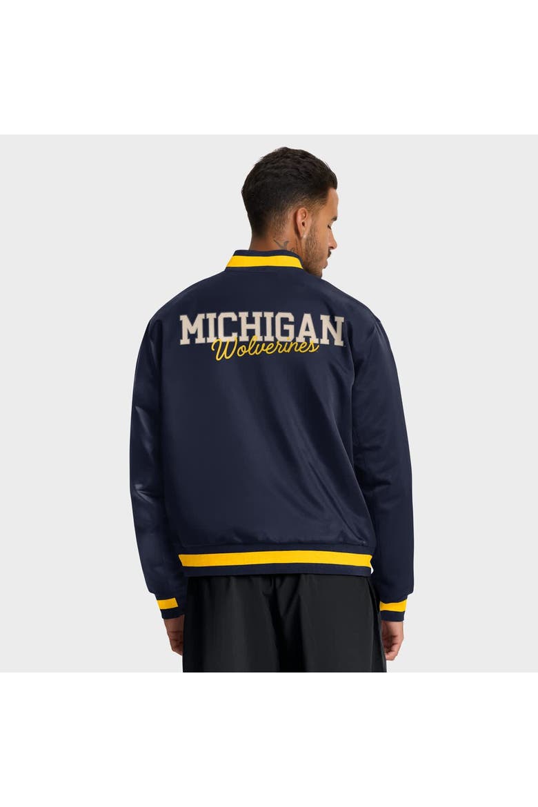 Men's Nike Navy Michigan Wolverines Legacy Full-Snap Bomber Jacket, Alternate, color, Navy