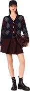 maje Cropped argyle pattern cardigan