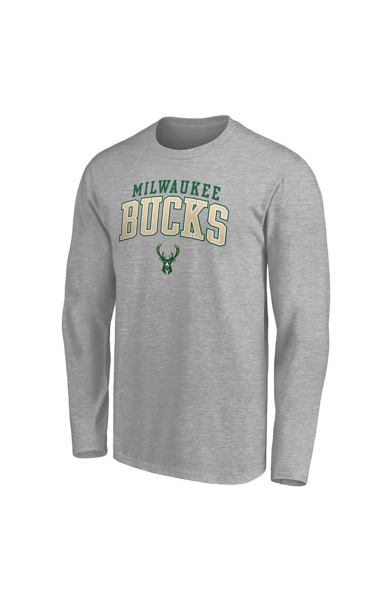 FANATICS Men's Fanatics  Heather Gray Milwaukee Bucks Team State Pride Long Sleeve T-Shirt, Alternate, color, Heather Gray