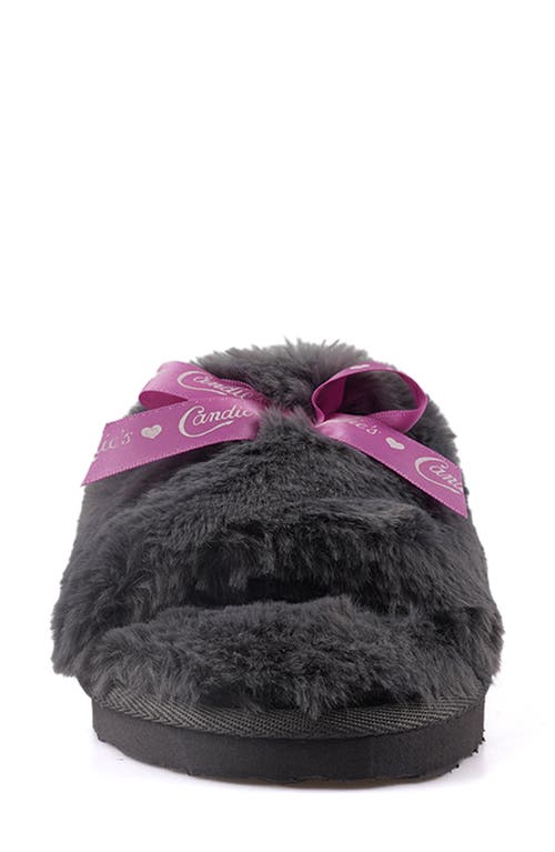 Candies Candie's Zazas Faux Fur Slide Sandal In Grey