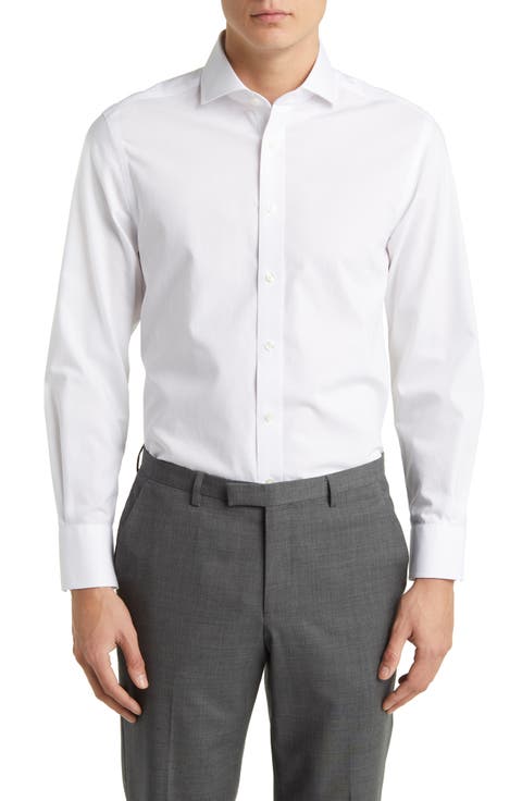 Non-Iron Poplin Cutaway Slim Fit Shirt Single Cuff