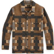 Double RL Geo Pattern Wool & Cotton Blend Jacket