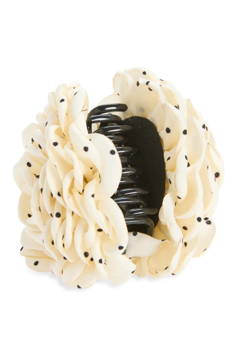 Kennedy Polka Dot Rosette Claw Clip, Alternate, color, CREAM