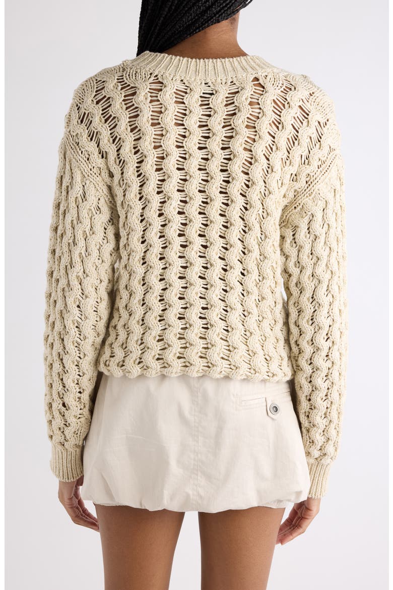 Aurelys Cotton Open Stitch Sweater, Alternate, color, ECRU