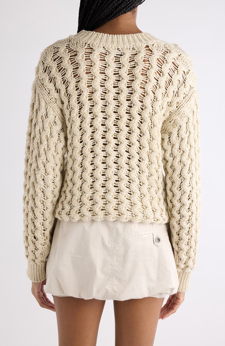 Isabel Marant Aurelys Cotton Open Stitch Sweater, Alternate, color, Ecru