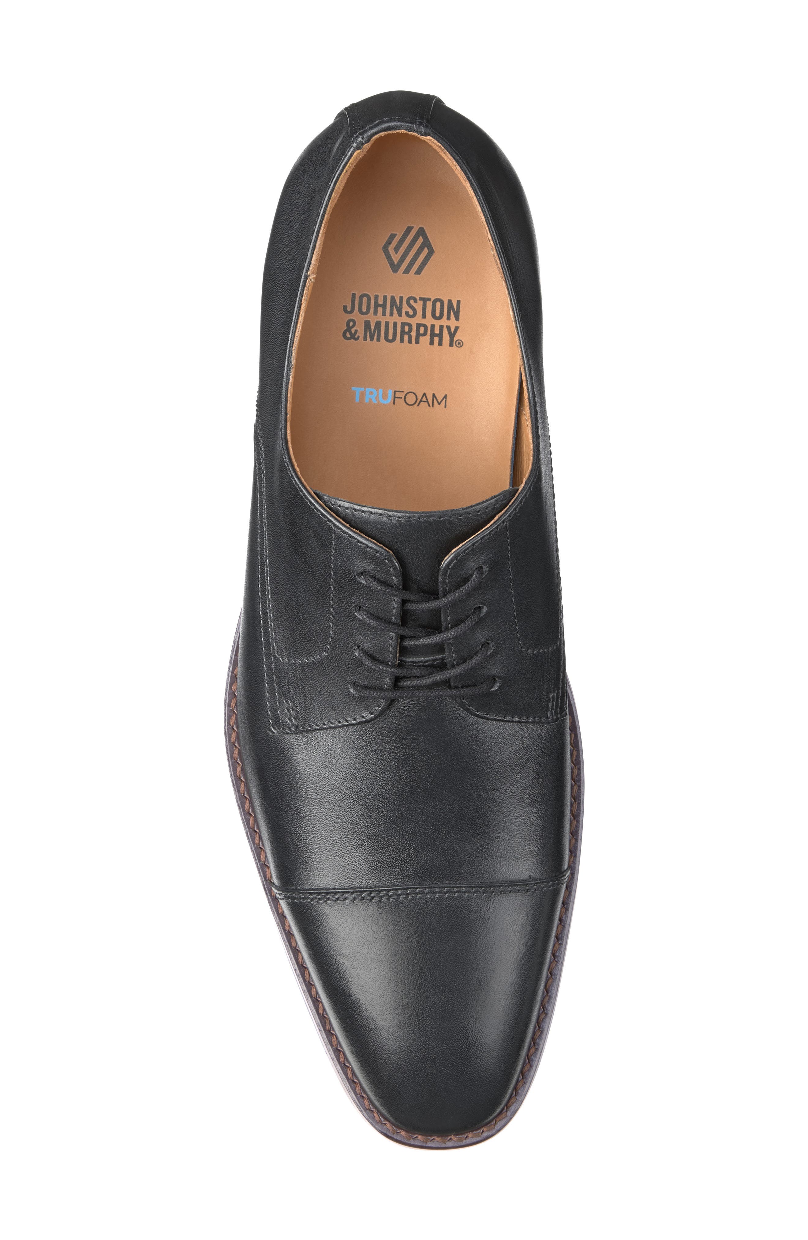 Johnston & Murphy Richland Cap Toe Derby, Alternate, color, Black Full Grain