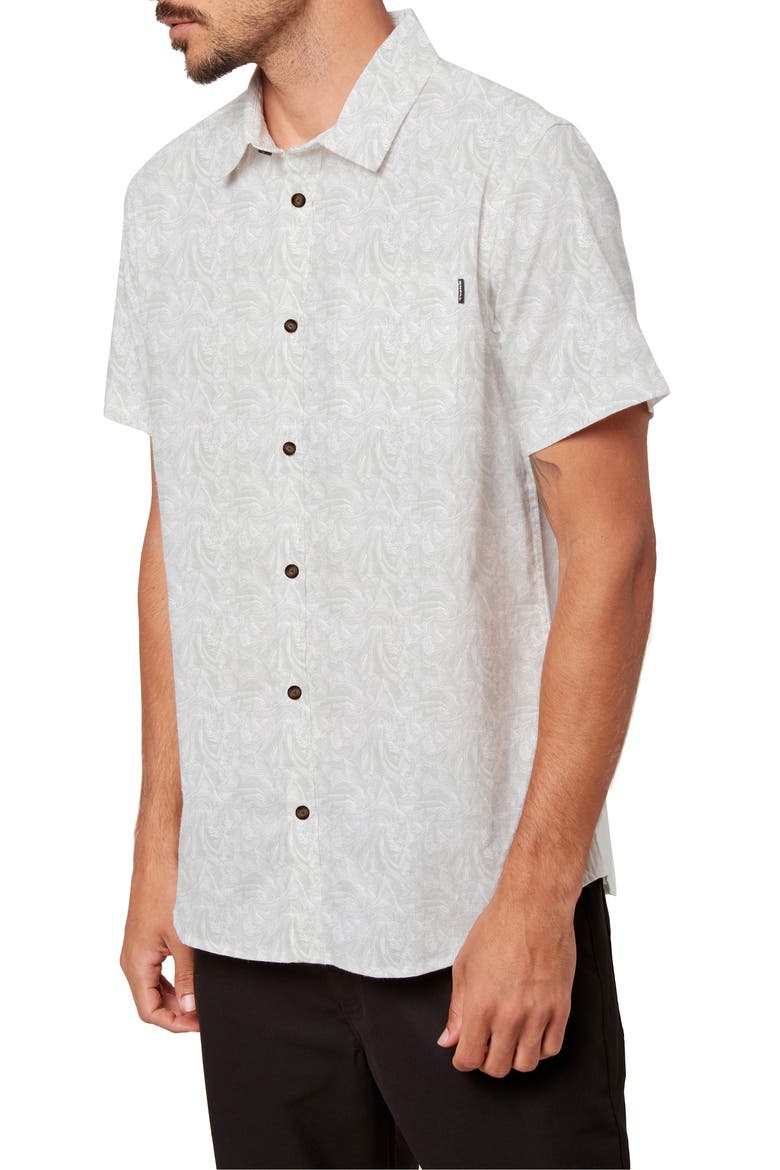 Tame Slim Fit Stretch Short Sleeve Button-Up Shirt, Alternate, color, FOG 2