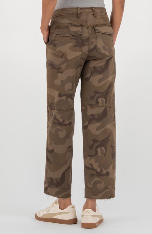 Kut From The Kloth Ashton High Waist Crop Wide Leg Barrel Jeans In Brown