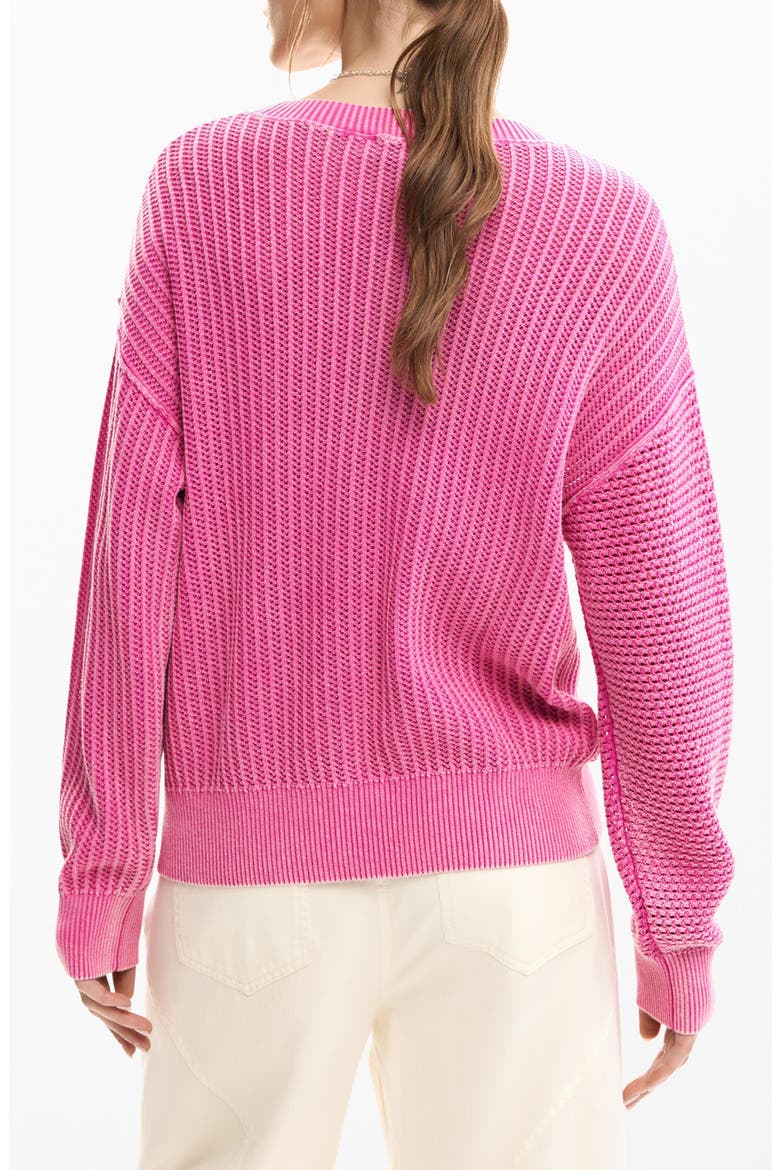 Mix Stitch Sweater, Alternate, color, PINK