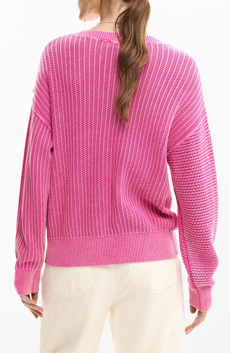 Desigual Mix Stitch Sweater, Alternate, color, Pink