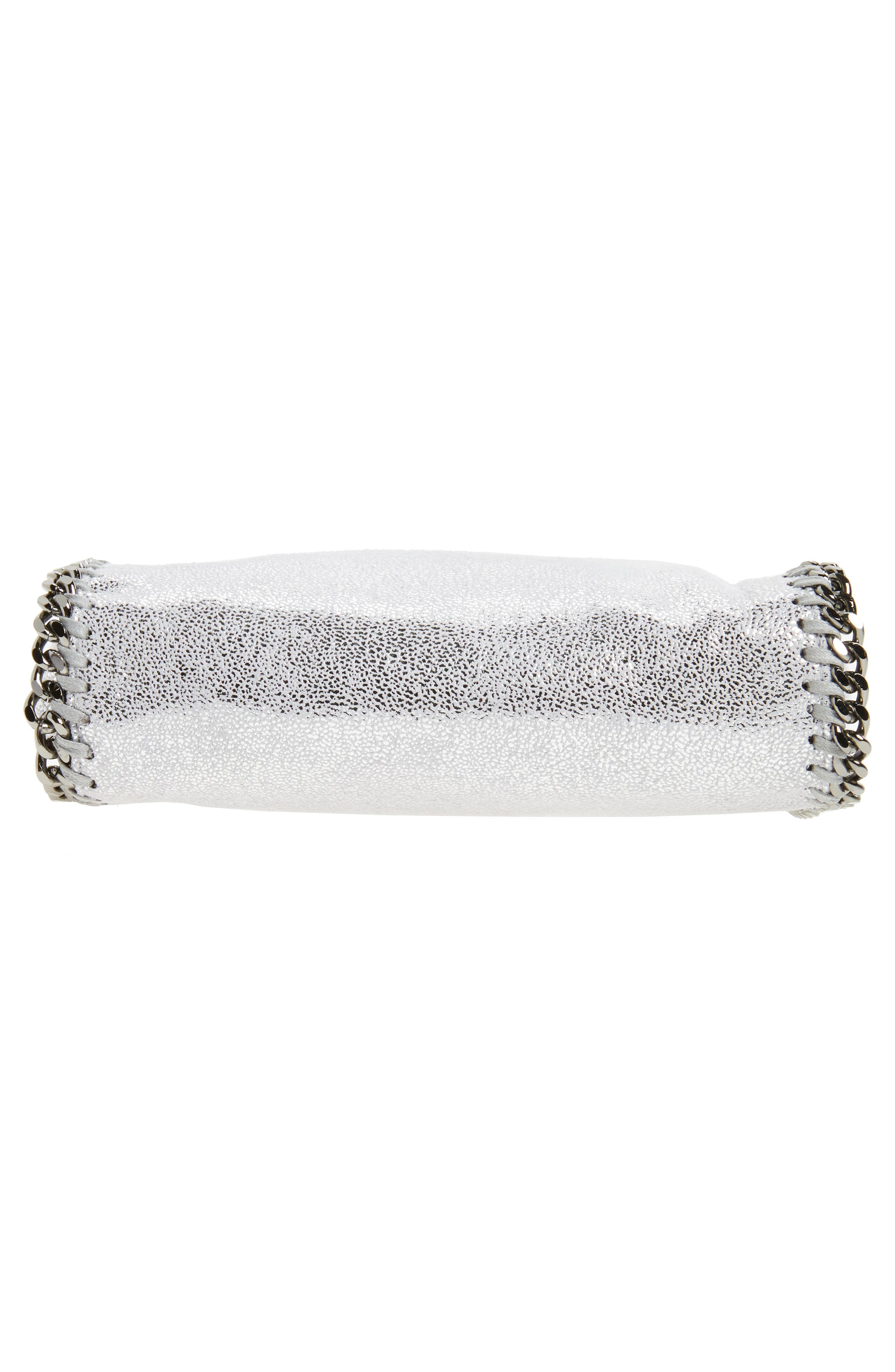 Stella McCartney 'Tiny Falabella' Metallic Faux Leather Crossbody Bag, Alternate, color, 