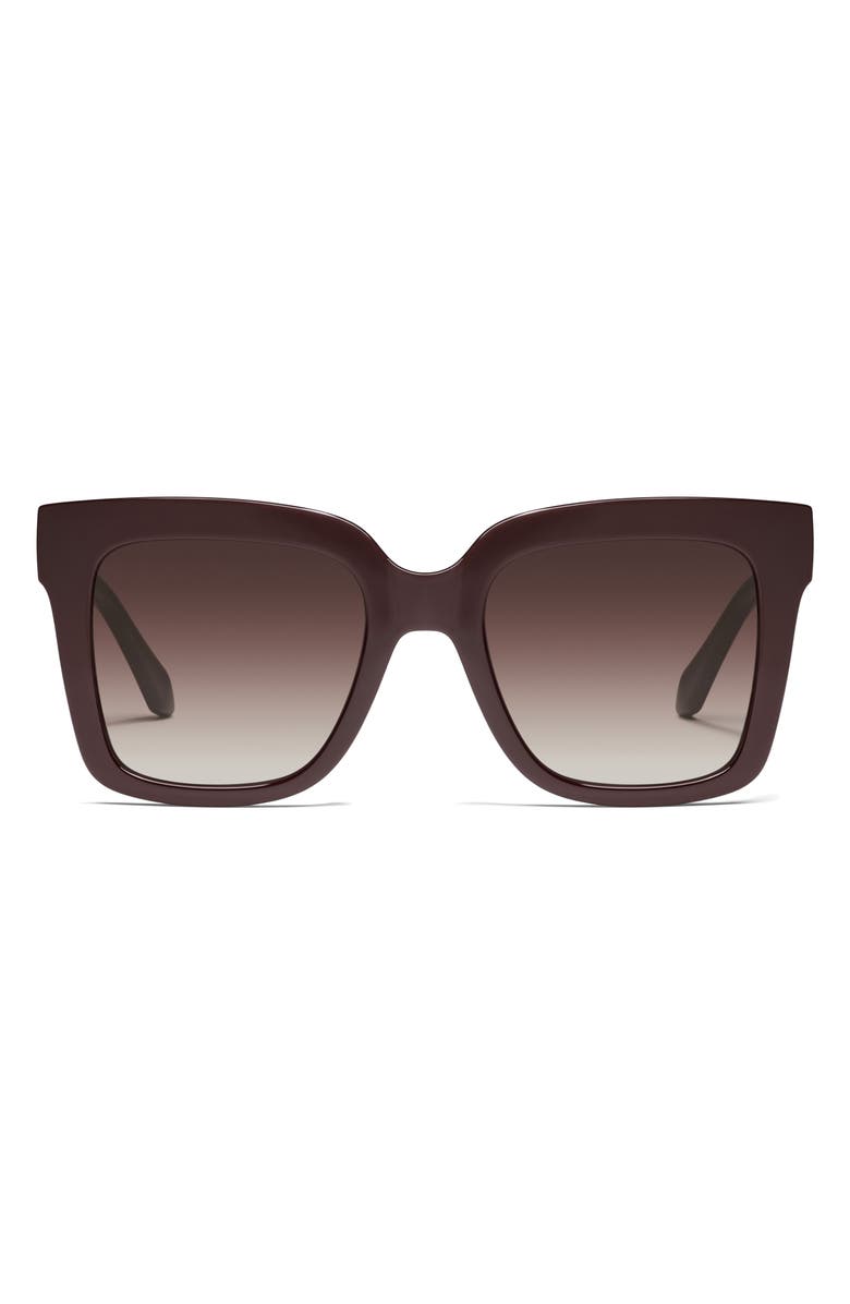 QUAY Icy 52mm Polarized Square Sunglasses, Main, color, Espresso/ Brown