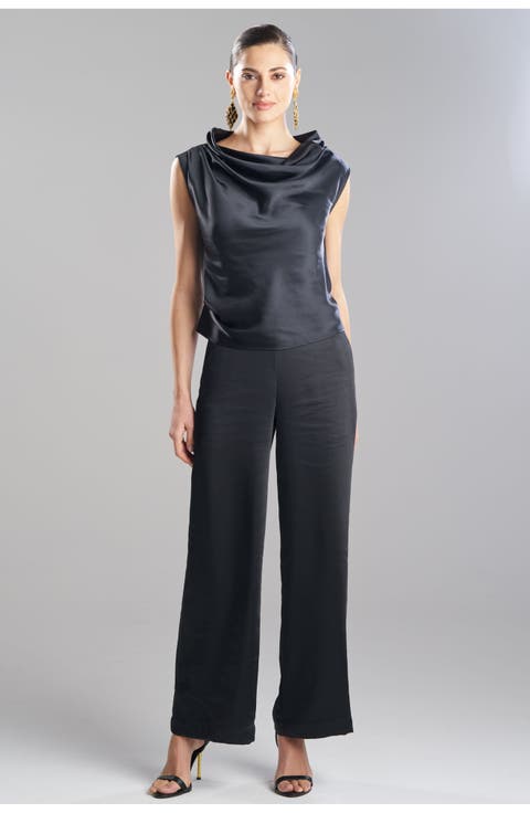Luxe Satin Drape Neck Top