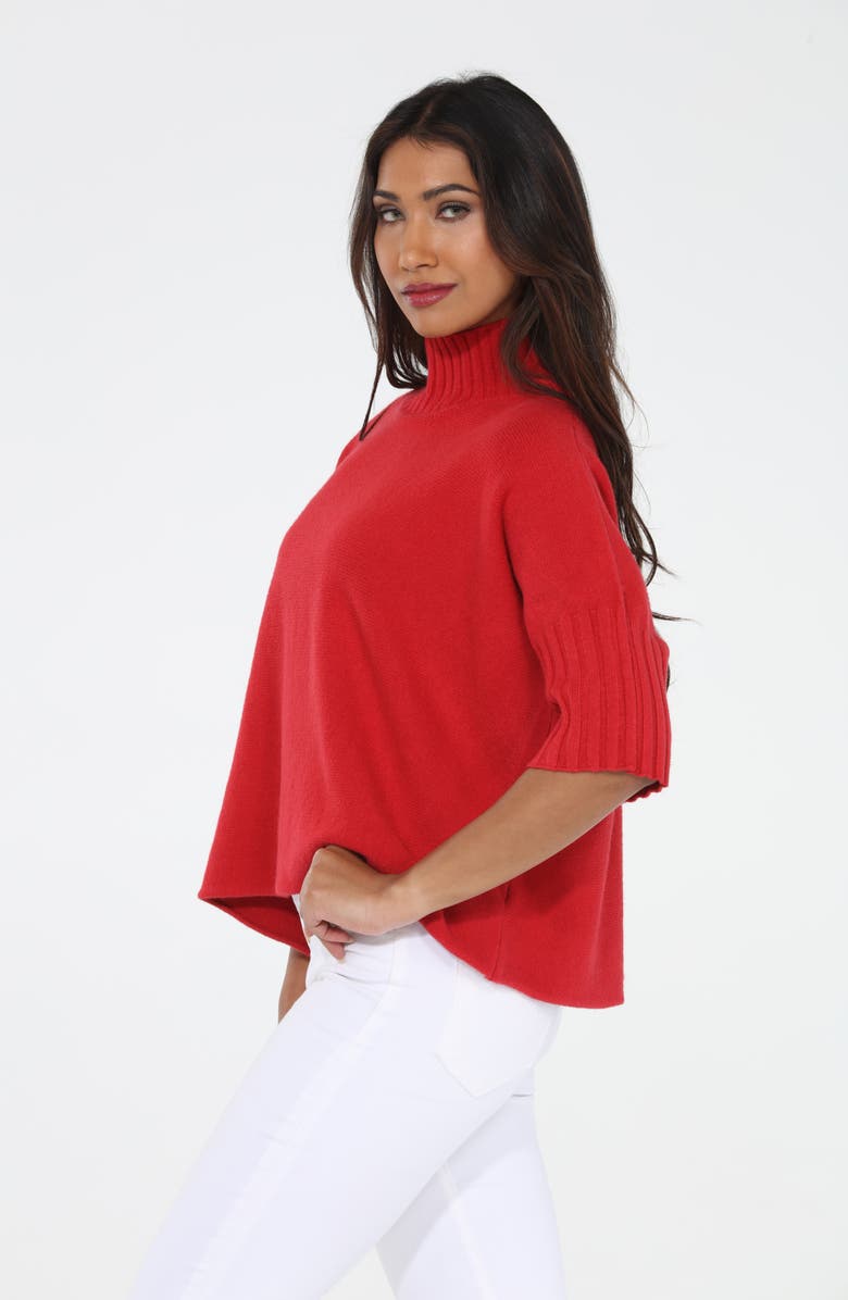 RAIN AND ROSE Mock Neck Boxy Sweater, Alternate, color, Red