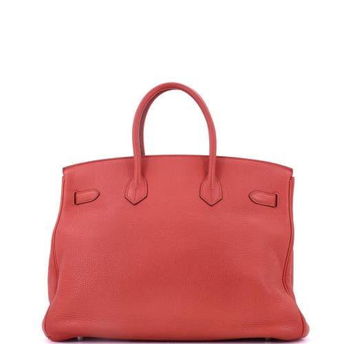 Pre-owned Hermes  Hermes Birkin Handbag Pink Clemence With Palladium Hardware 35 In Pink