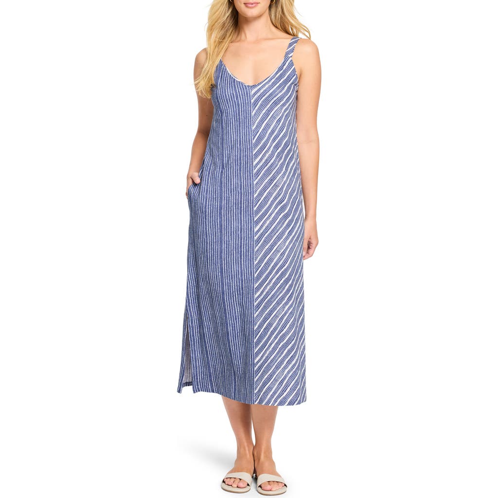 NZT BY NIC+ZOE NZT BY NIC+ZOE MIXED STRIPE COTTON & MODAL MIDI TANK DRESS
