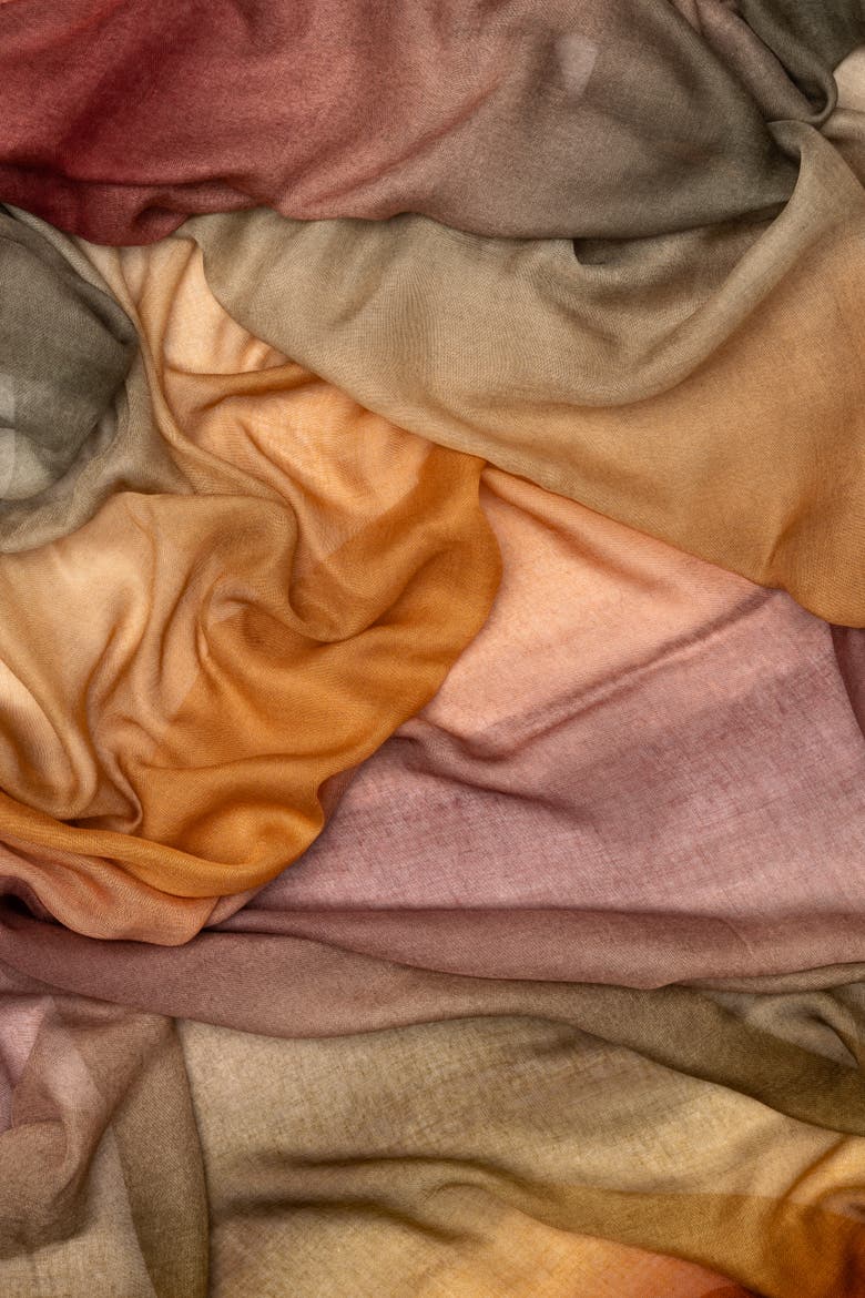 Etna - Modal Silk Scarf Shawl, Alternate, color, Sunset Red