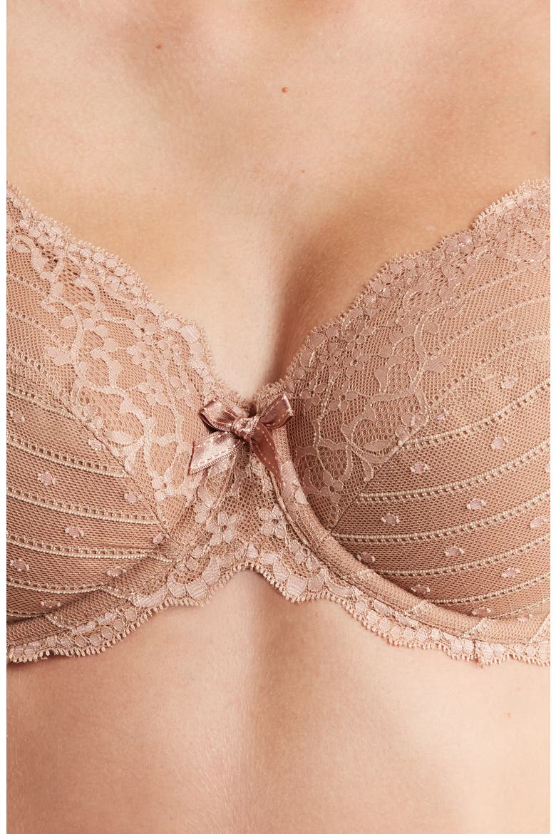 Rive Gauche Full Coverage Underwire Bra, Alternate, color, COFFEE LATTE/ ROSE AUTH-C19