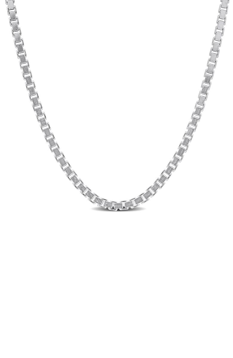 DELMAR Box Link Chain Necklace, 1.50mm, Main, color, Silver